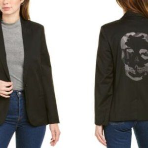 Zadig & Voltaire Paris Vedy Skull Strass black embellished blazer sz 38